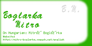 boglarka mitro business card